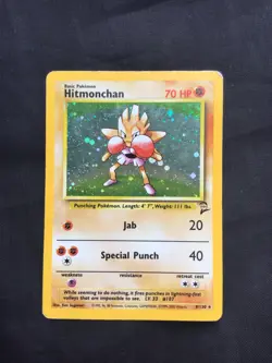 Pokemon Cards: Base Set 2 Rare Holo: Hitmonchan 8/130 - Image 1