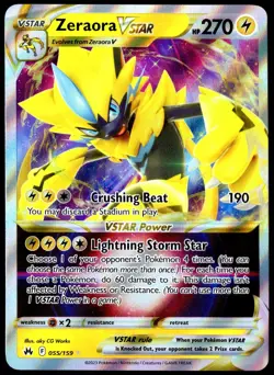 Pokemon TCG Zeraora VSTAR 055/159 2023 Crown Zenith Ultra Rare Card - NM - Image 1