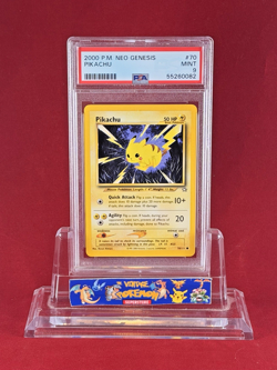 2000 Pokemon Neo Genesis PIKACHU Card #70 PSA 9 - Image 1
