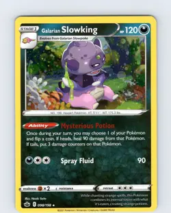 Pokemon TCG Galarian Slowking Chilling Reign 098/198 Cosmos Holo Rare Card NM - Image 1