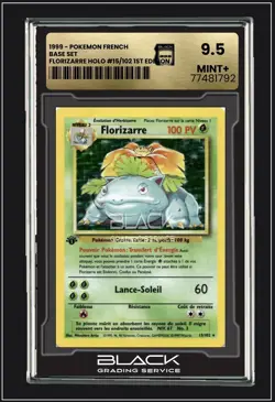 🔥1999 POKEMON CARD FRENCH BASE SET 1. EDITION FLORIZARR HOLO RARE MT+ 9.5 BGS🔥 - Image 1