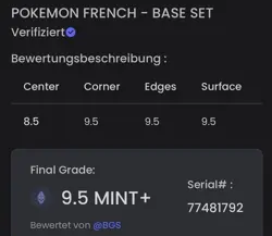 🔥1999 POKEMON CARD FRENCH BASE SET 1. EDITION FLORIZARR HOLO RARE MT+ 9.5 BGS🔥 - Image 2