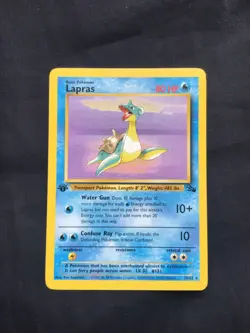 Pokemon Cards: Fossil 1st Edition Rare: Lapras 25/62 - Image 1