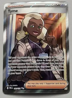 Pokemon Prismatic Evolutions Tyme Trainer Supporter Ultra Rare HoloFoil #143/131 - Image 1