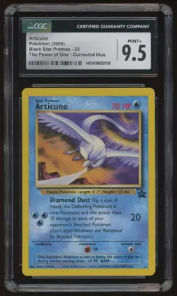 Articuno Corrected Illustrator Kimura 2000 Pokemon Black Star Promo #22 CGC 9.5 - Image 1