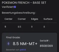 🔥1999 POKEMON CARD FRENCH BASE SET 1. EDITION ELECTHOR HOLO RARE NM 8.5 BGS🔥 - Image 2
