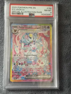 2025 POKEMON PRE EN-PRISMATIC EVOLUTIONS #156 SYLVEON EX PSA 8 - Image 1