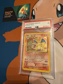 PSA 1 German Glurak Pokemon TCG Charizard Base Set 4/102 Unlimited Holo Rare - Image 1