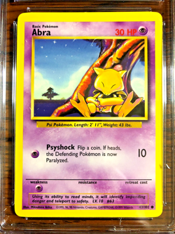 VINTAGE Abra Common #43 - CGC MINT 9 - 1999 WOTC Base Set Unlimited -Pokemon TCG - Image 2