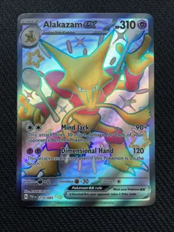 Pokemon TCG Alakazam ex 215/091 SV: Paldean Fates Shiny Ultra Rare Holofoil NM - Image 1