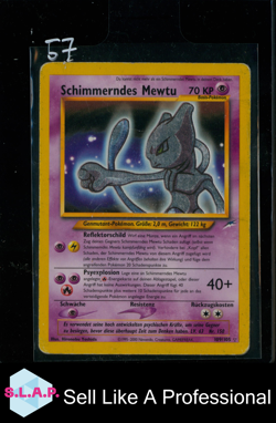 SCHIMMERNDES MEWTU POKEMON 109/105 2000 BASE SET HOLO SECRET RARE GERMAN - Image 1