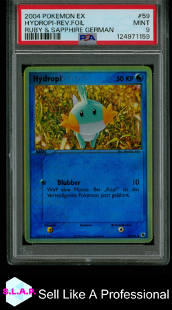 HYDROPI-REV.FOIL RUBY & SAPPHIRE GER POKEMON GER EX 2004 59 PSA 9 - Image 1