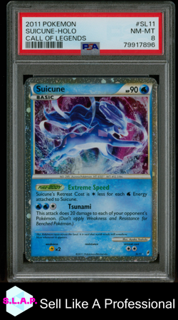 SUICUNE-HOLO CALL OF LEGENDS POKEMON CALL OF LEGENDS 2011 SL11 PSA 8 - Image 1