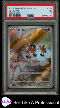 MR. MIME ART RARE POKEMON JAPANESE SV2A-POKEMON 151 2023 179 PSA 7 - Image 1