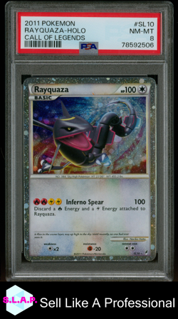 RAYQUAZA-HOLO CALL OF LEGENDS POKEMON CALL OF LEGENDS 2011 SL10 PSA 8 - Image 1