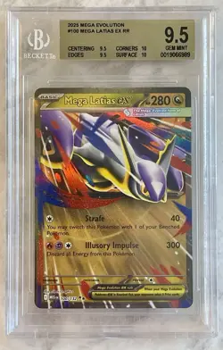 Mega Latias ex 100/132 Me01: Mega Evolution Holo BGS 9.5 Pokemon Graded - Image 1