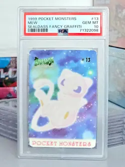 Mew #13 | Pokemon Pocket Monsters Sealdass Fancy Graffiti Japanese | PSA 10 - Image 1