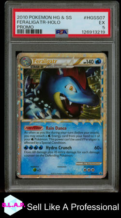 FERALIGATR-HOLO PROMO POKEMON HEARTGOLD & SOULSILVER PROMO 2010 HGSS07 PSA 5 - Image 1