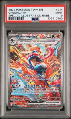 2024 POKEMON TWM EN-TWILIGHT MASQUERADE #214 GRENINJA EX PSA 9 - Image 1