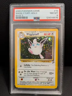 Pokemon TCG Wigglytuff Base Set 2 Holo Rare Card 19/130 2000 - Image 1