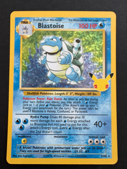 Blastoise Holo 2/102 25th Anniversary Celebrations Pokemon Card - Image 1