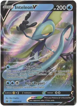 Pokemon TCG Inteleon V SWSH016 Black Star Promo Half Art Ultra Rare Card - Image 1