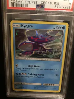 2019 Pokemon Sun & Moon Kyogre-holo Cosmic Eclipse-cracked Ice PSA 9 Pokemon Tcg - Image 2