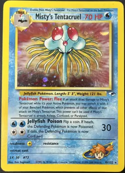 Misty's Tentacruel 10/132 Gym Challenge Holo Pokemon Card NM - Image 1