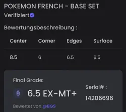 🔥1999 POKEMON CARD FRENCH BASE SET 1. EDITION MACKOGNEUR HOLO RARE EX 6.5 BGS🔥 - Image 2