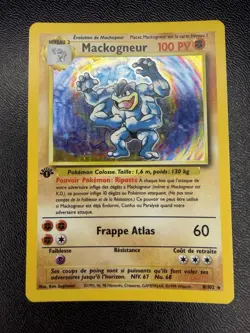 🔥1999 POKEMON CARD FRENCH BASE SET 1. EDITION MACKOGNEUR HOLO RARE EX 6.5 BGS🔥 - Image 3