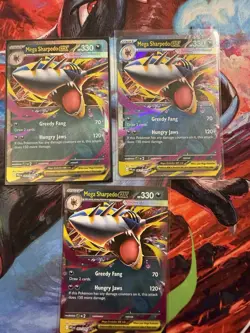 Pokemon TCG Mega Sharpedo Ex 061/094 Phantasmal Flames Lot Of 3 - Image 1