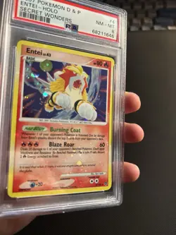 Pokemon Entei Secret Wonders Holo Rare #4 PSA 8 Holo Bleed - Image 2