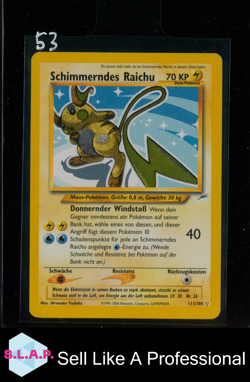 SCHIMMERNDES RAICHU POKEMON 111/105 2000 BASE SET HOLO SECRET RARE - Image 1