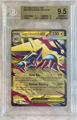 Mega Manectric ex 050/132 Me01: Mega Evolution Holo BGS 9.5 Pokemon Graded - Image 1