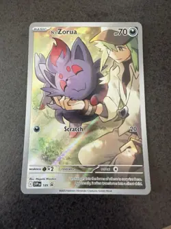 Pokemon N's Zorua 189 Promo Scarlet & Violet Illustration Rare LP - Image 1