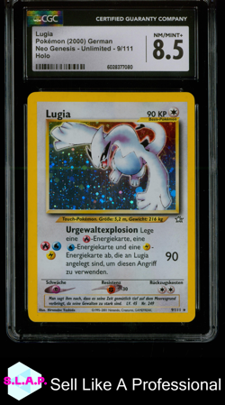LUGIA NEO GENESIS - UNLIMITED HOLO 9/111 POKEMON CGC 8 - Image 1