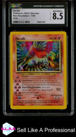 HO-OH NEO REVELATION - UNLIMITED HOLO 7/64 POKEMON CGC 8 - Image 1