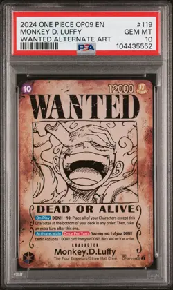 2024 ONE PIECE OP09-119 EMPERORS IN THE NEW WORLD MONKEY D LUFFY PSA 10 English - Image 1