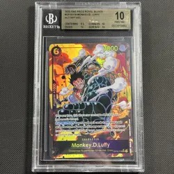 2025 One Piece OP10-118 Monkey D. Luffy Royal Blood Alt Art Parallel SEC BGS 10 - Image 1