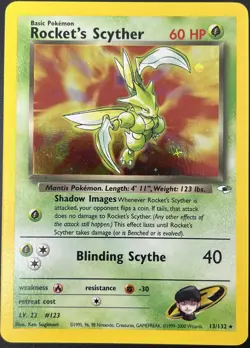 Rocket's Scyther Gym Challenge Holo Rare Pokemon Card TCG 13/132 LP - Image 1