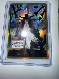DON!! Card (Dracule Mihawk) (Gold) The Azure Sea's Seven Foil - Image 3