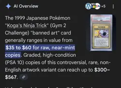 Koga's Ninja Trick Banned Gym Heroes Pokemon Trainer Card Old Back Japanese - Image 5