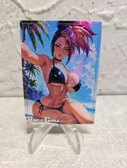 Akali Trading Card Waifu Goddess Story Anime Girl holo Karte Manga Full Art - Image 1