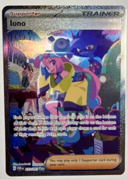 Pokemon TCG Iono Paldean Fates Holo Card 237/091 Special Illustration Rare NM/MT - Image 1