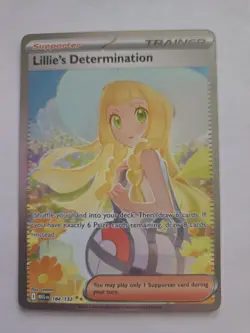 Lillie’s Determination SIR 184/132 Secret Rare Pokemon Card (Mega Evolution) - Image 1