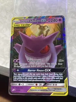 Pokemon Gengar & Mimikyu GX TAG TEAM Ultra Rare Holo Sm-Team Up 53/181 Card - Image 2