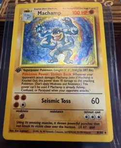 Pokemon TCG Machamp Base Set 8/102 Holo 1st Edition LP/ Holo Rare (card #1) - Image 1