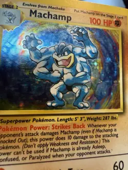 Pokemon TCG Machamp Base Set 8/102 Holo 1st Edition LP/ Holo Rare (card #1) - Image 3