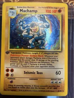 Pokemon TCG Machamp Base Set 8/102 Holo 1st Edition LP/ Holo Rare (card #1) - Image 4