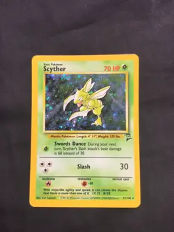 Pokemon Cards: Base Set 2 Rare Holo: Scyther 17/130 - Image 1
